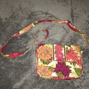 Vera Bradley Pink&Green Hello Dahlia Pattern Purse